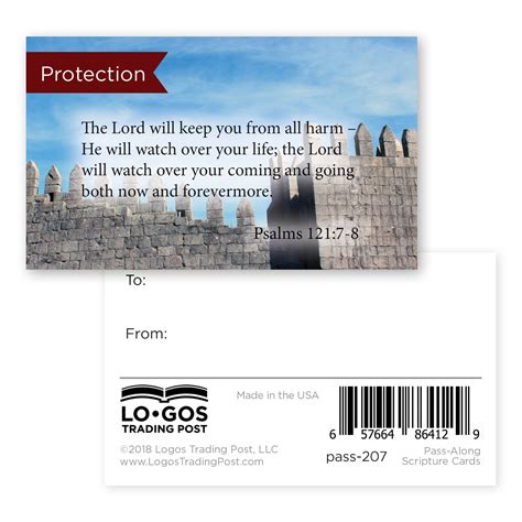 Pass It On Scripture Cards, Protection, Psalm 121:78, Pack of 25 